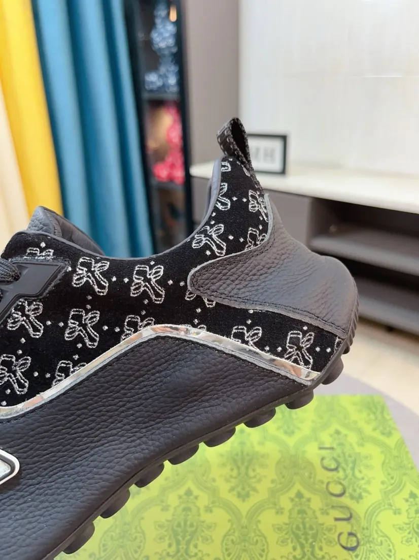 Men's shoes 💰560🌹🌹【GUCCI】pop-top casual sneakers with daddy outsole, breathable and comfortable, easy to walk, a versatile style for trendy men, upper with cowhide edged outsole design➕genuine leather lining➕Gucci's popular original outsole, sports and running style, super comfortable. Code number 38-44